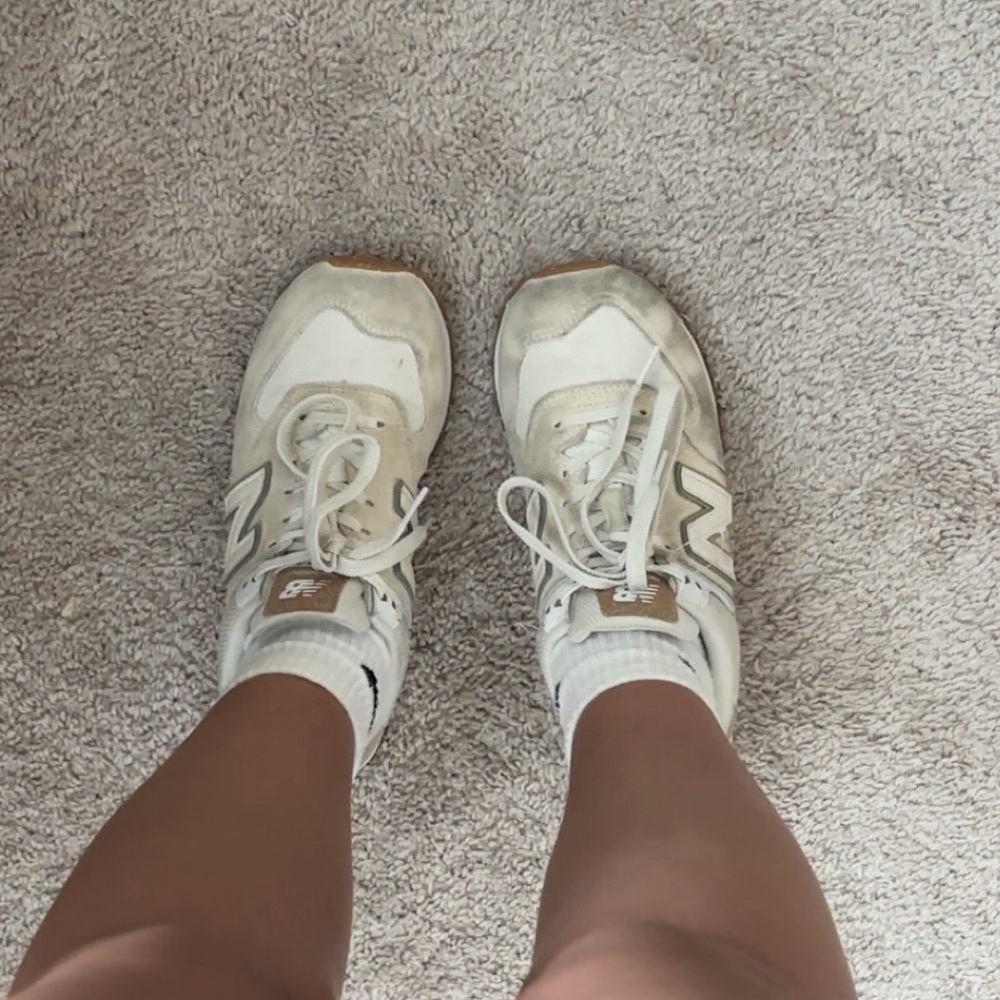 New Balance 574 cream color